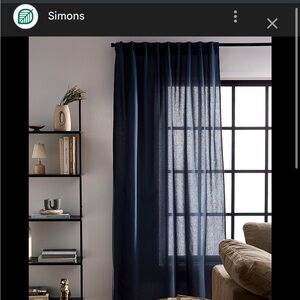 Set of 4 - Simons Navy Sheer Curtain Panels